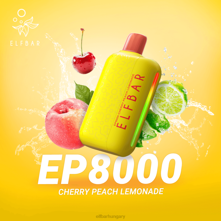 ELFBAR eldobható vape új ep8000 puff cseresznyebarack limonádé 8BJF58