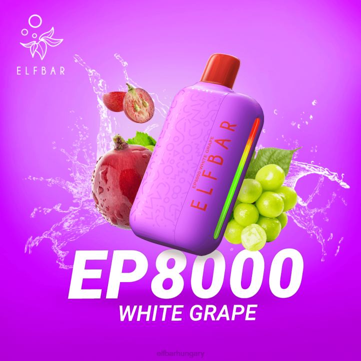 ELFBAR eldobható vape új ep8000 puff fehér szőlő 8BJF73