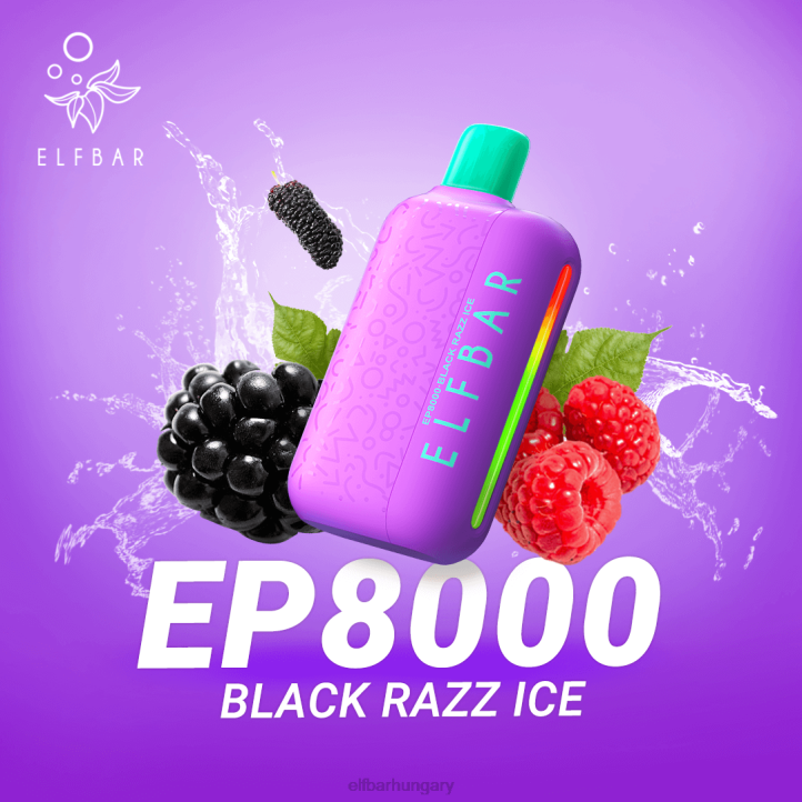ELFBAR eldobható vape új ep8000 puff fekete razz jég 8BJF70