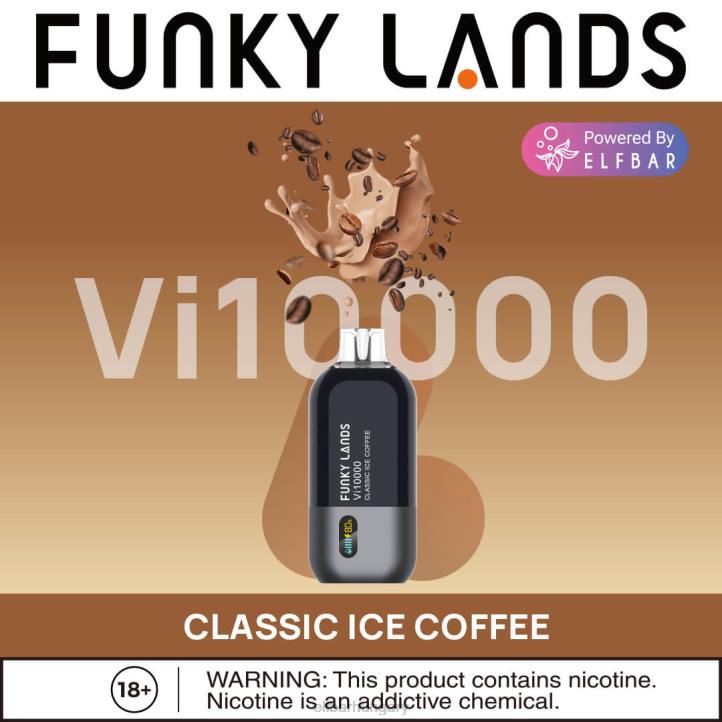 ELFBAR funky lands eldobható vape vi10000 puff klasszikus jeges kávé 8BJF170