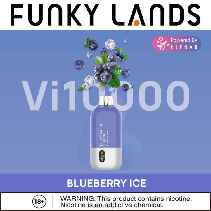 ELFBAR funky lands legjobb ízű eldobható vape vi10000 jeges sorozat áfonyás jég 8BJF151