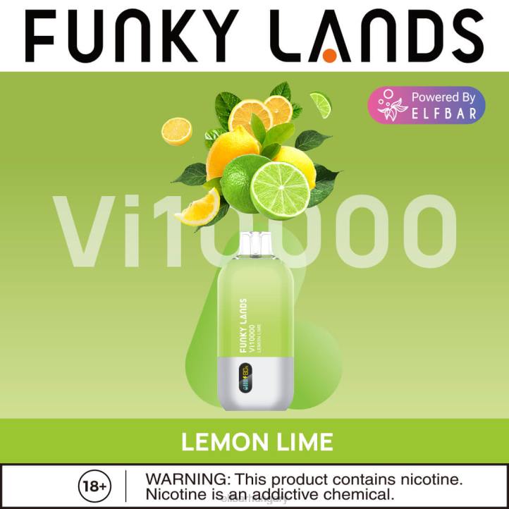 ELFBAR funky lands legjobb ízű eldobható vape vi10000 jeges sorozat zöld citrom 8BJF153