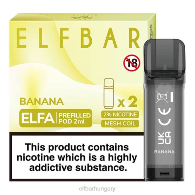 elfbar elfa előretöltött hüvely - 2 ml - 20 mg (2 csomag) banán RFJP105