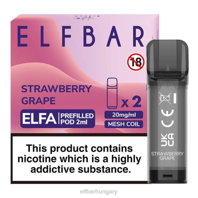 elfbar elfa előretöltött hüvely - 2 ml - 20 mg (2 csomag) eper szőlő RFJP130