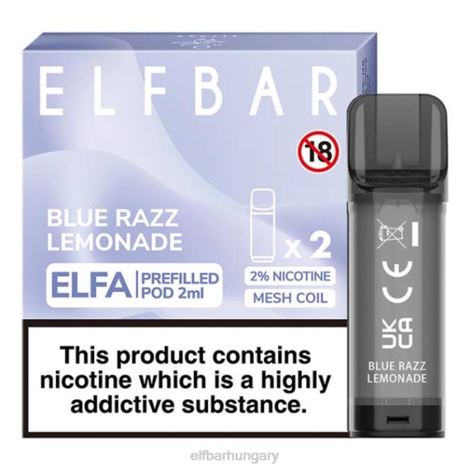 elfbar elfa előretöltött hüvely - 2 ml - 20 mg (2 csomag) kék razz limonádé RFJP119