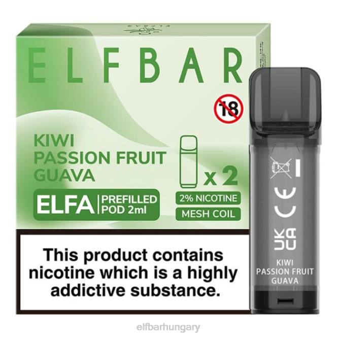 elfbar elfa előretöltött hüvely - 2 ml - 20 mg (2 csomag) kivi maracuja guava RFJP117