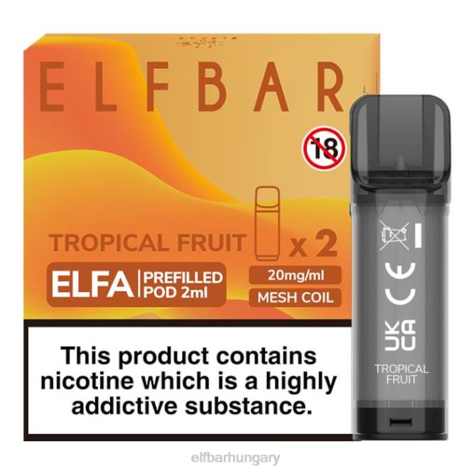 elfbar elfa előretöltött hüvely - 2 ml - 20 mg (2 csomag) trópusi gyümölcs RFJP120